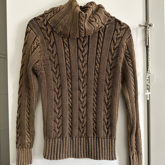 JEANNE PIERRE Gold Knit turtle neck Sweater Small - Picture 4 of 8